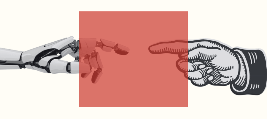 Robot to human hand visual