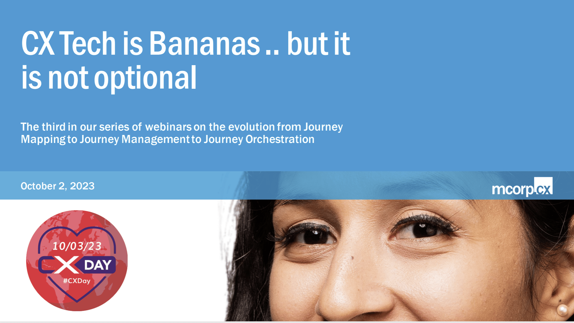 Front of slide deck visual with a womens eyes